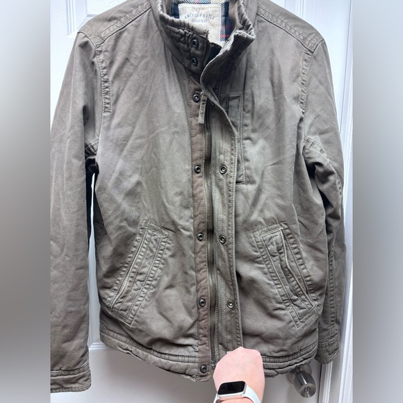 American Eagle Outfitters Men’s Brown Utility Jacket Plaid Lined | Size S/P - Picture 5 of 7